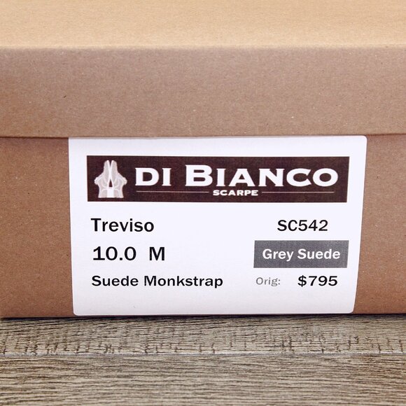 $795 Scarpe DI BIANCO Treviso Monkstrap 10 M Grey Suede SC542 * add $15 Trees main image 10